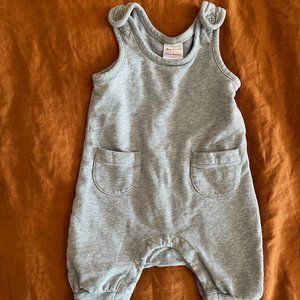Hanna Anderson Gray Soft Overalls 3-6 month